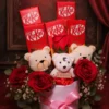 Romantic Teddy Kitkat Bouquet