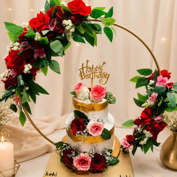 Luxe Floral Halo Cake
