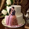 Luxe Floral Engagement Cake