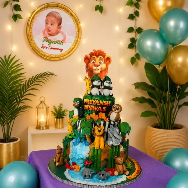Premium Fondant Jungle theme cake