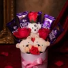 Romantic Teddy Chocolate Bouquet