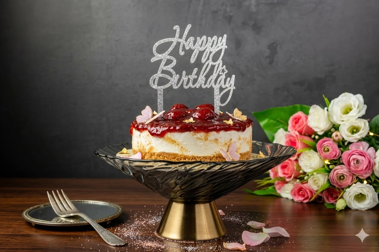 Strawberry Ch cake 500 gms_Keki Strawberry Artisan Baked Cheesecake :