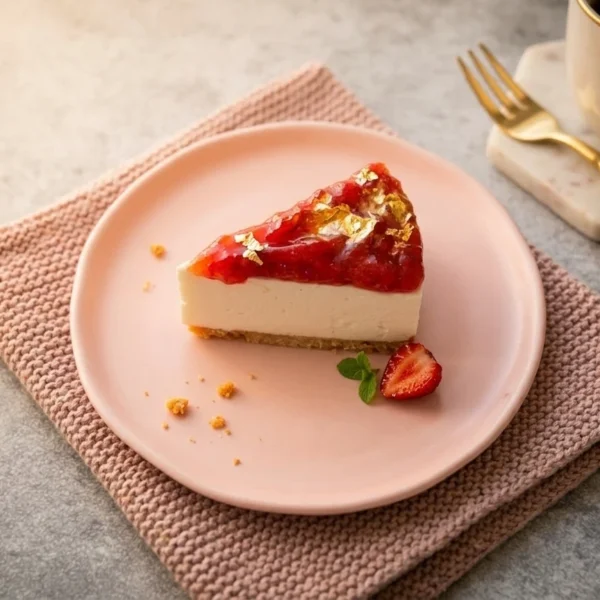 Strawberry Baked Cheesecake Slice