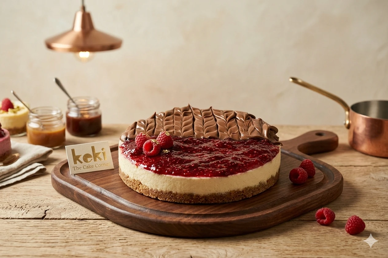 Strawberry + Nutella Ch Cake 500 gms _Keki The Strawberry & Nutella Dual-Baked Cheesecake
