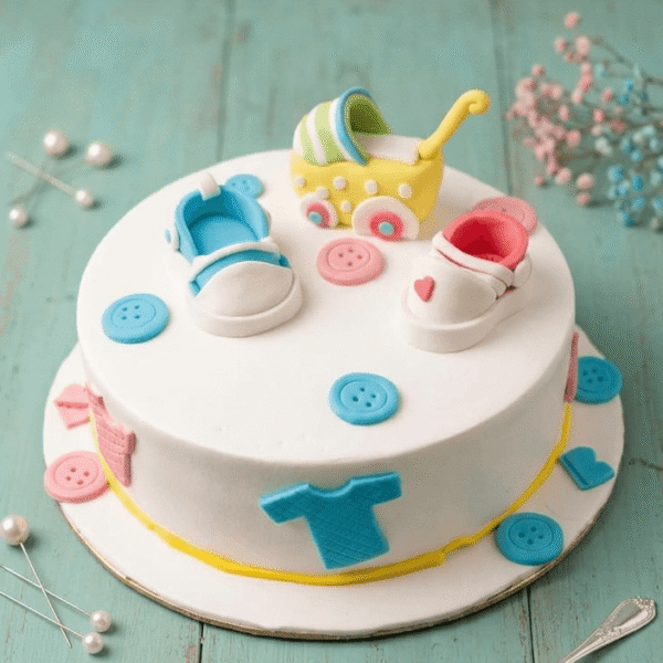 Tiny Toes Baby Shower Cake