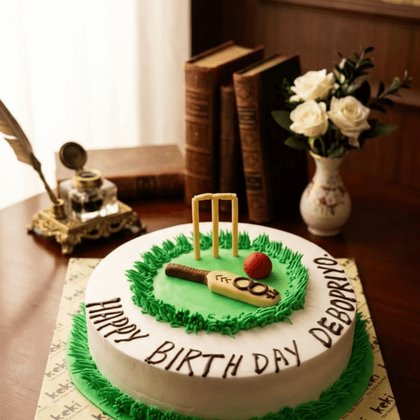 Cricket theme cake