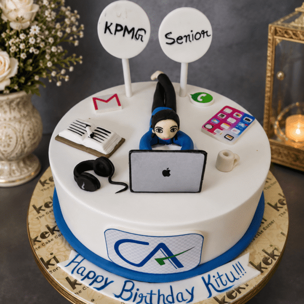 Work holic theme cake