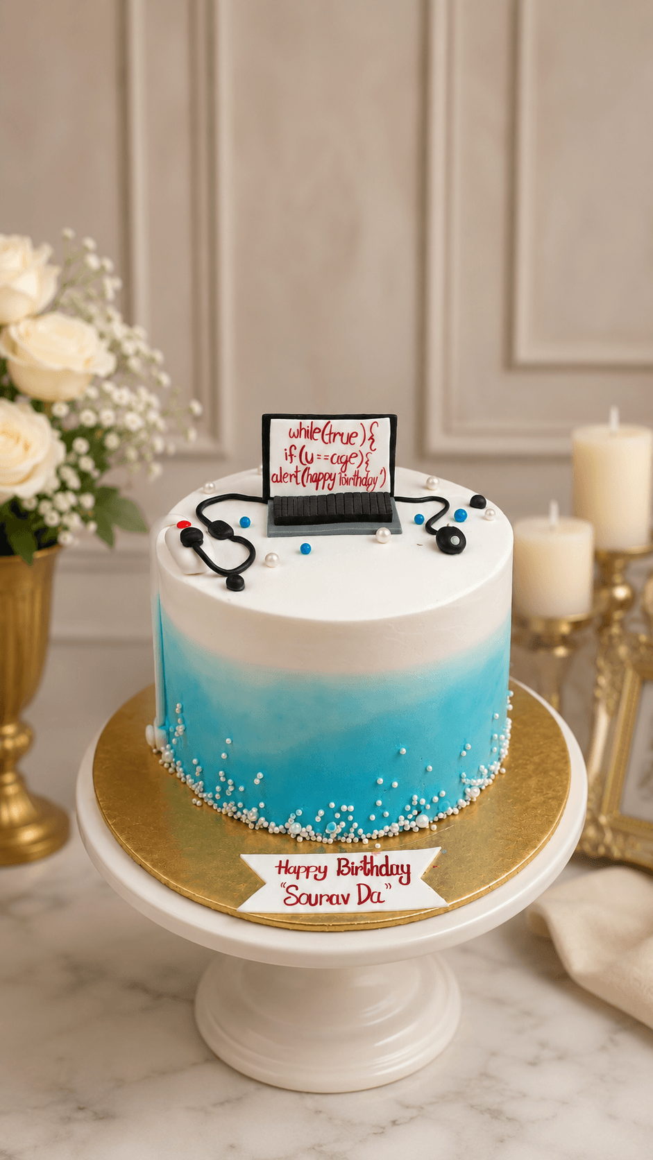 Work holic theme cake Pic 3