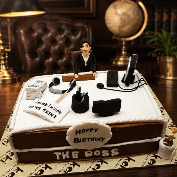 Work holic theme cake Pic 4