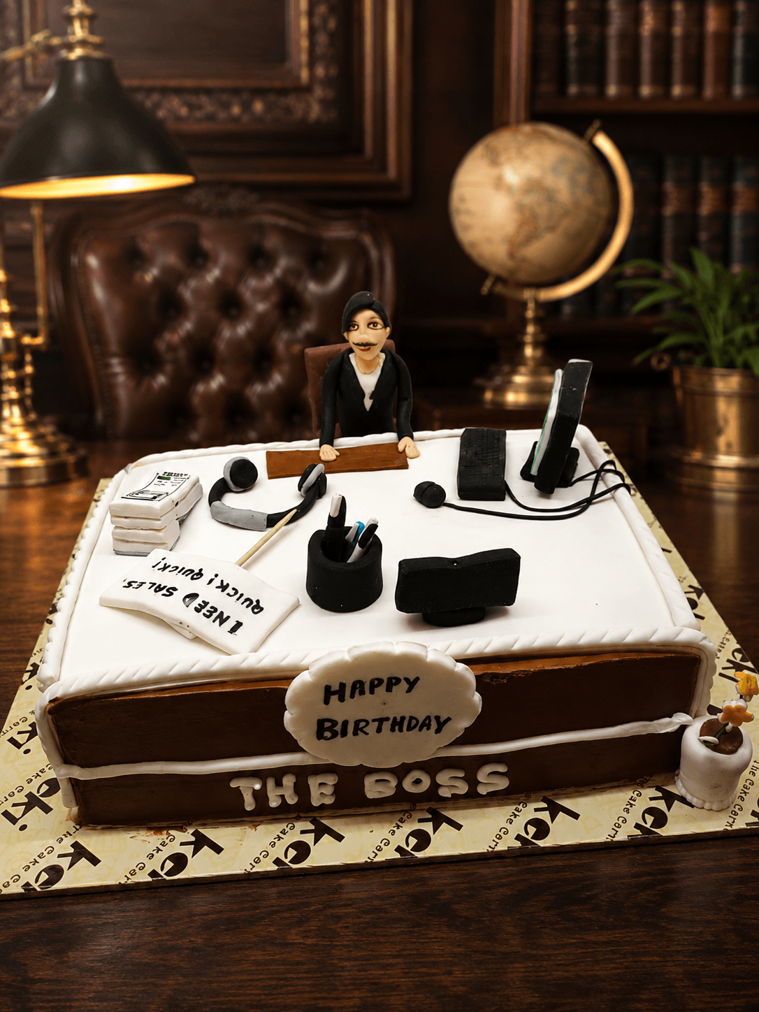 Work holic theme cake Pic 4